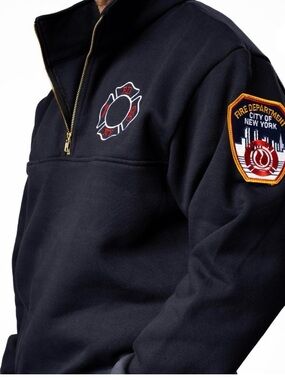 NWOT Navy Blue FDNY Fire Department Unisex Job Shirt Size XL